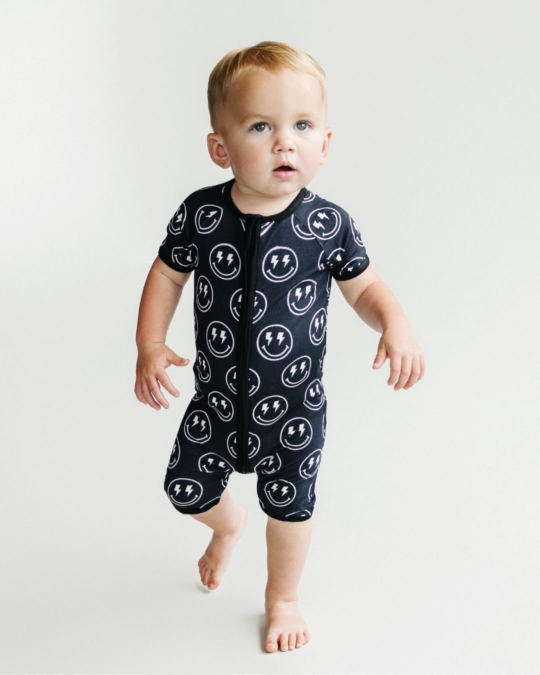 Bamboo Shorty Romper | Electric Smiley