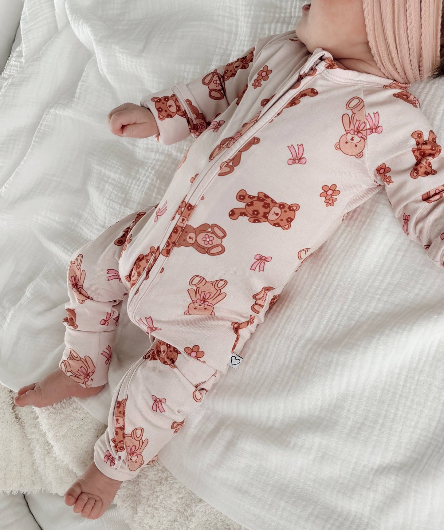 Beary Girly Bamboo Romper