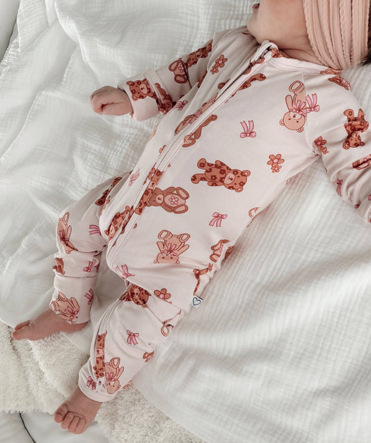 Beary Girly Bamboo Romper