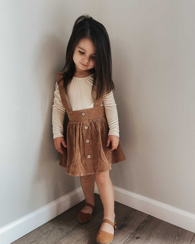 Praline Corduroy Suspender Skirt Dress