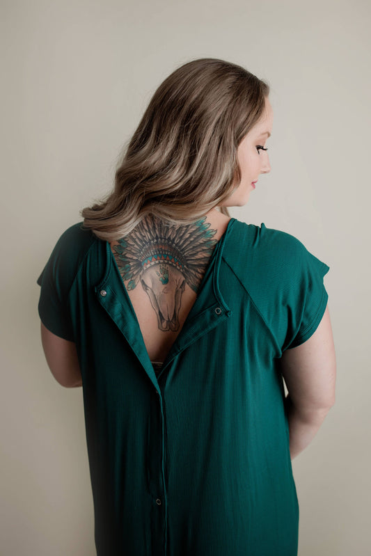 Forest Maternity Mommy Labor and Delivery Nursing Gown