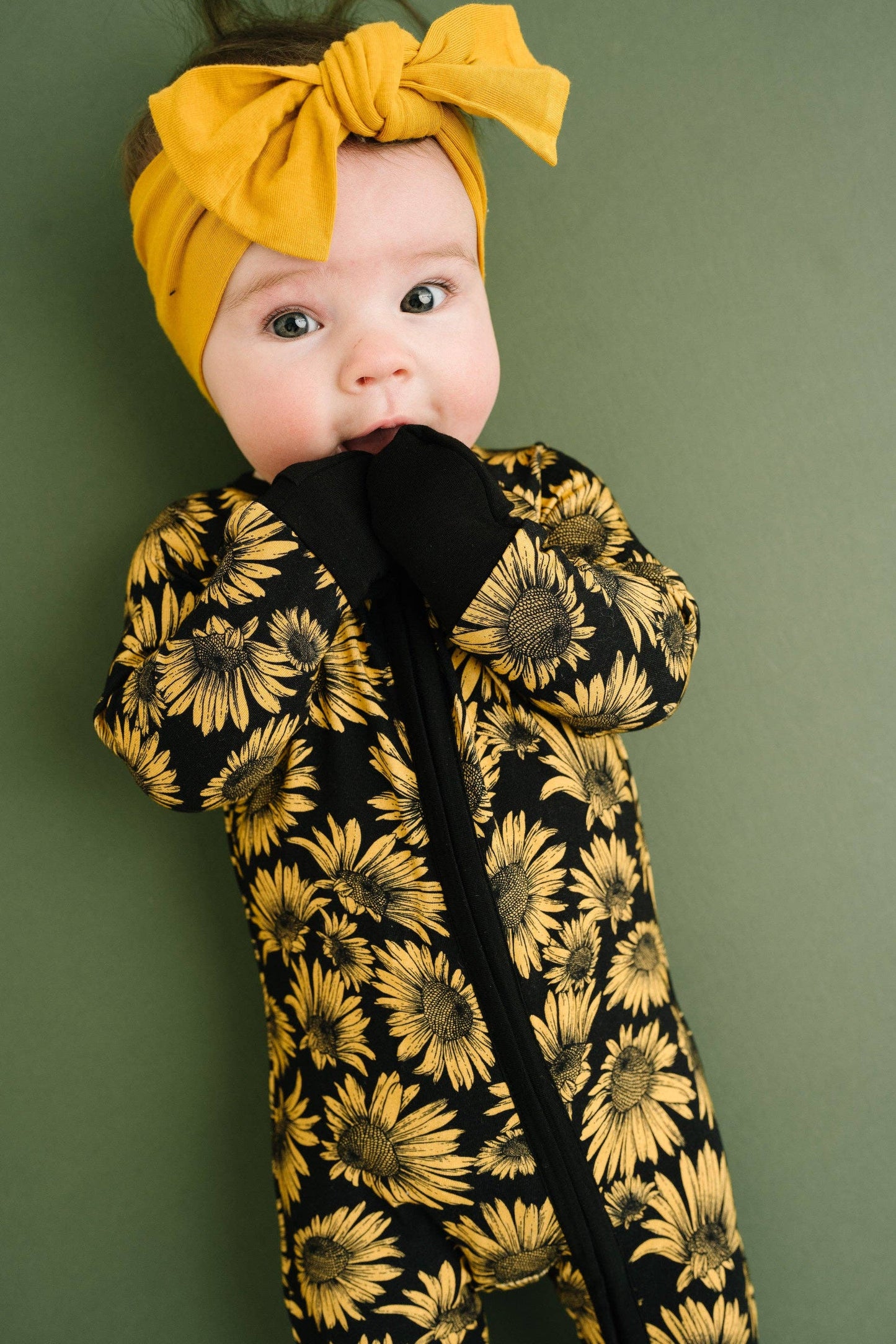 Midnight Sunflower Bamboo Romper
