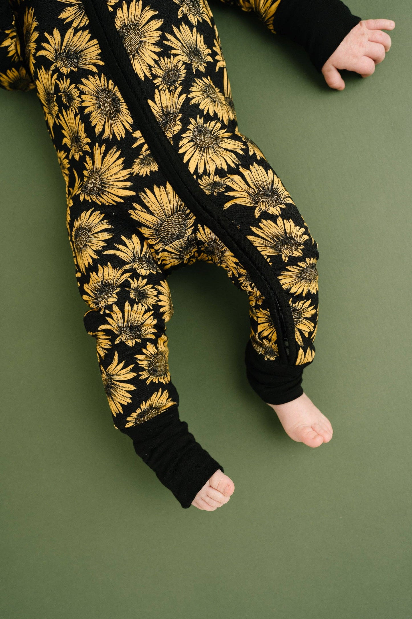 Midnight Sunflower Bamboo Romper