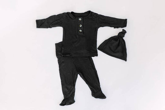 Newborn Baby Three Piece Set - Black