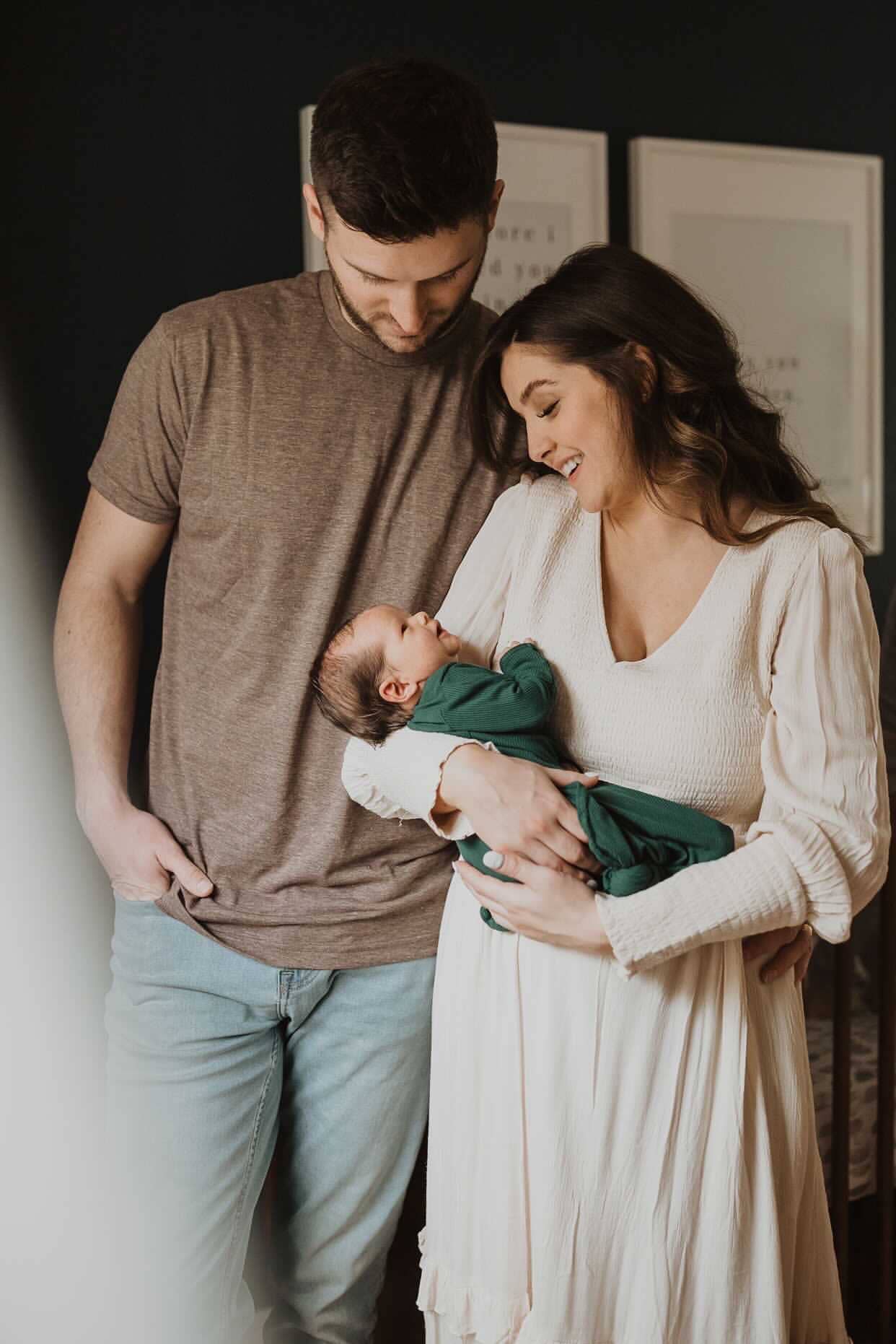 Forest Green Ribbed Knotted Gown: Gown Only