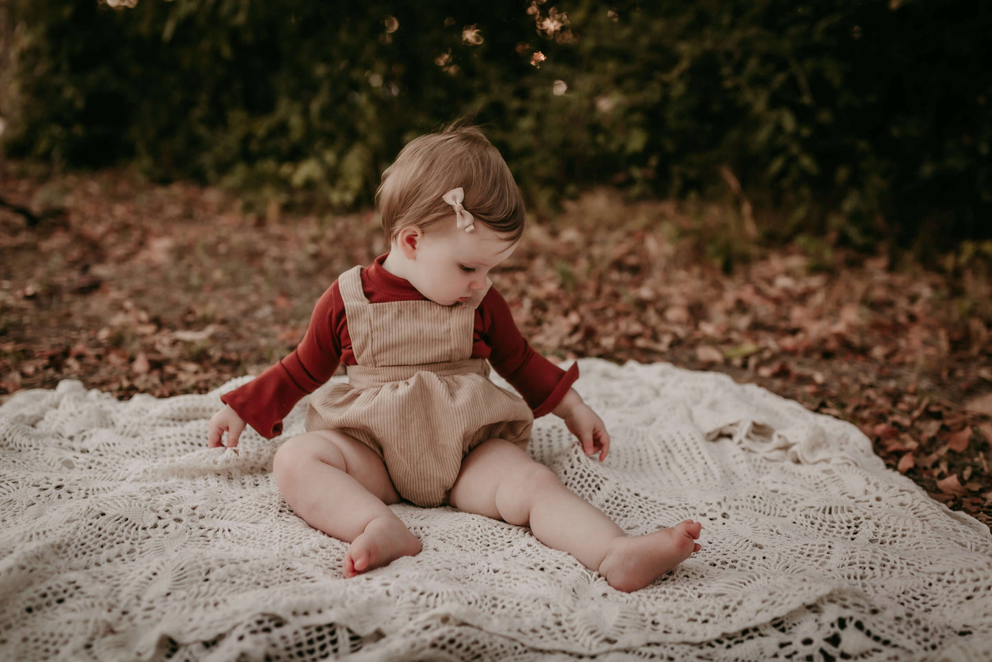 Rust Ribbed Bell Sleeve Top