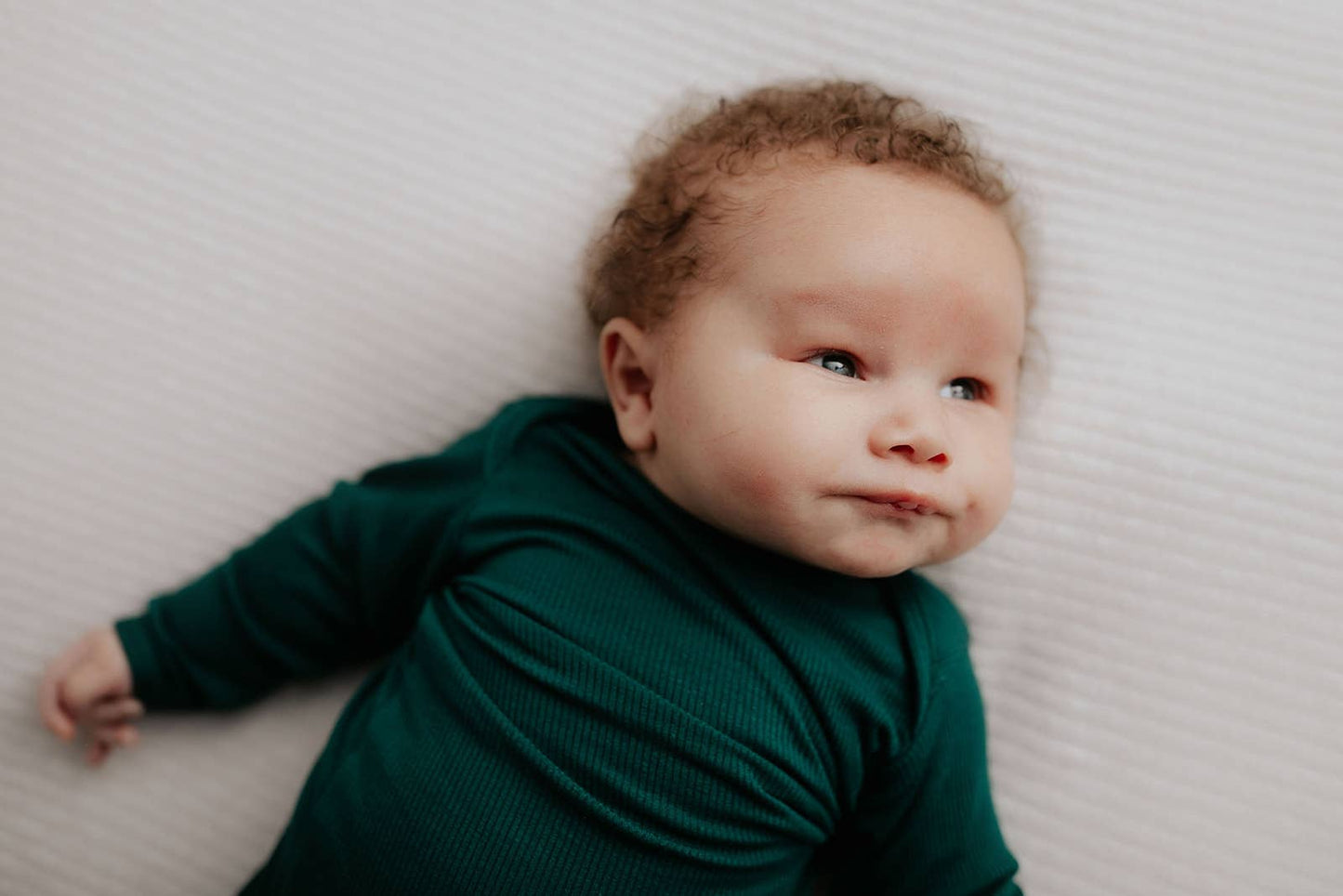 Forest Green Ribbed Knotted Gown: Gown Only