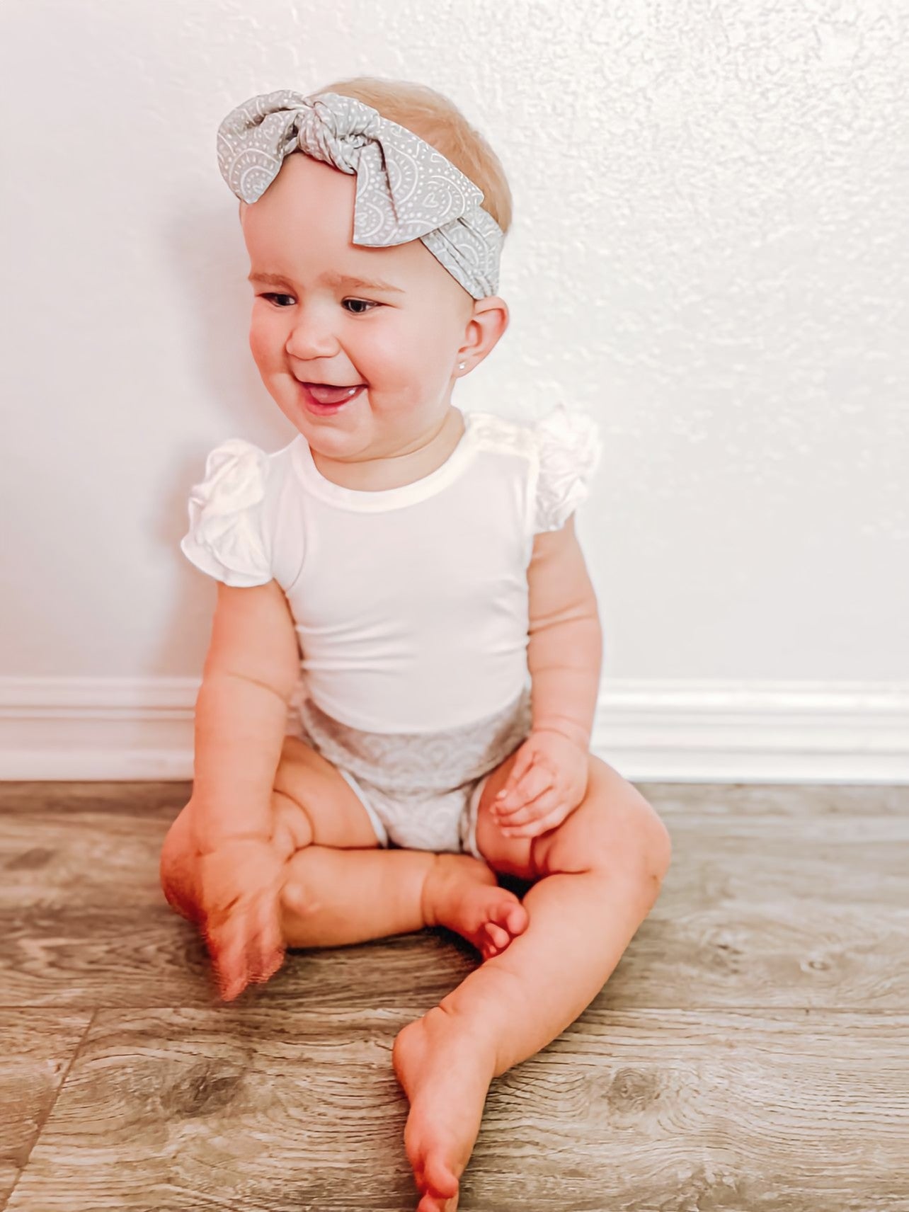 White Ruffle Bamboo Bodysuit