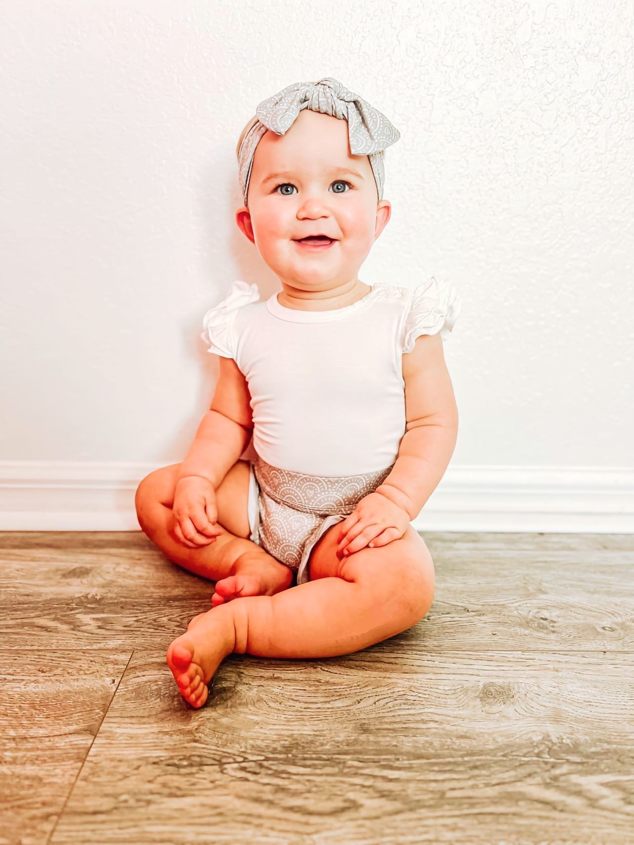 White Ruffle Bamboo Bodysuit