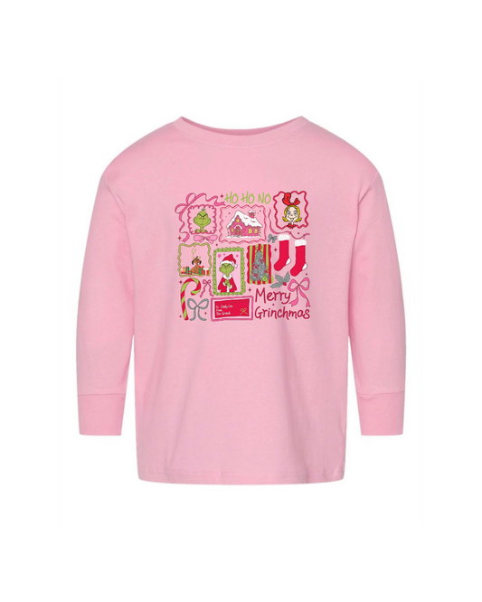 Merry Grinchmas Girl's Long Sleeve Shirt - Baby & Kids