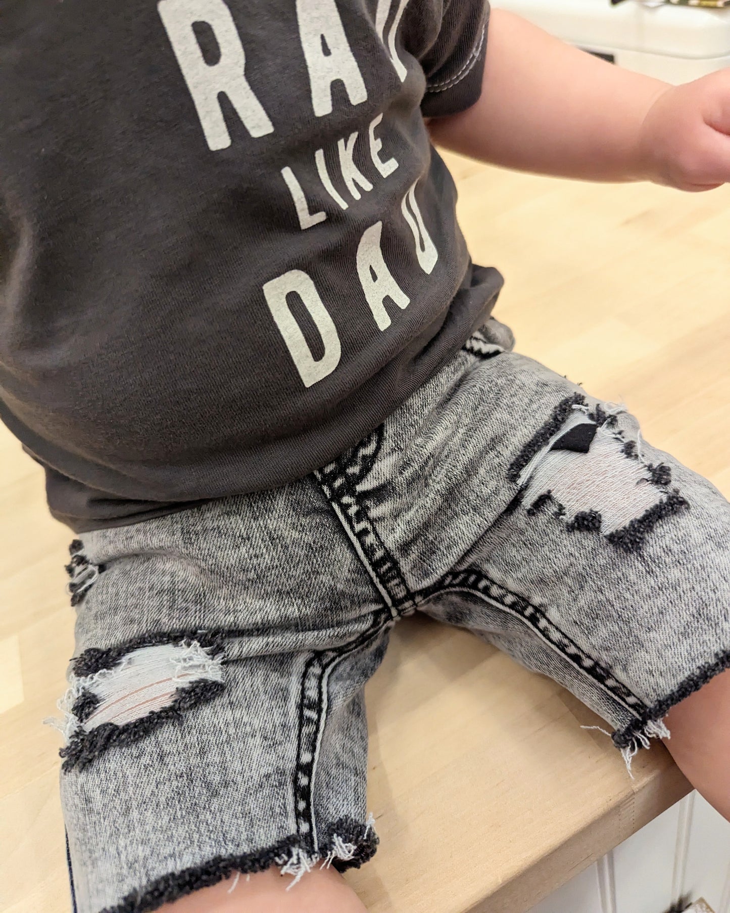 Distressed Acid Wash Shorts