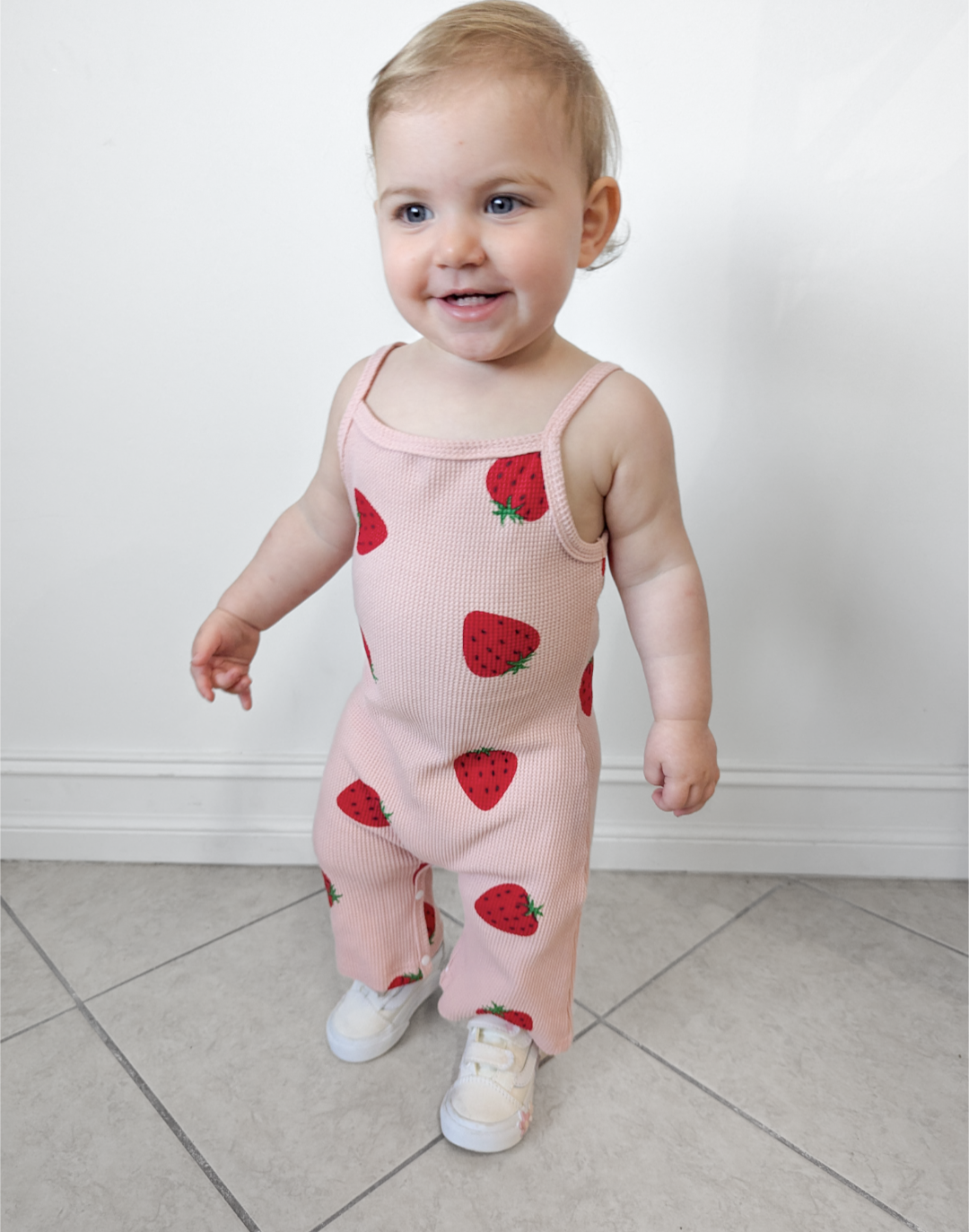 Strawberry Fields Waffle Knit Tank Jumpsuit
