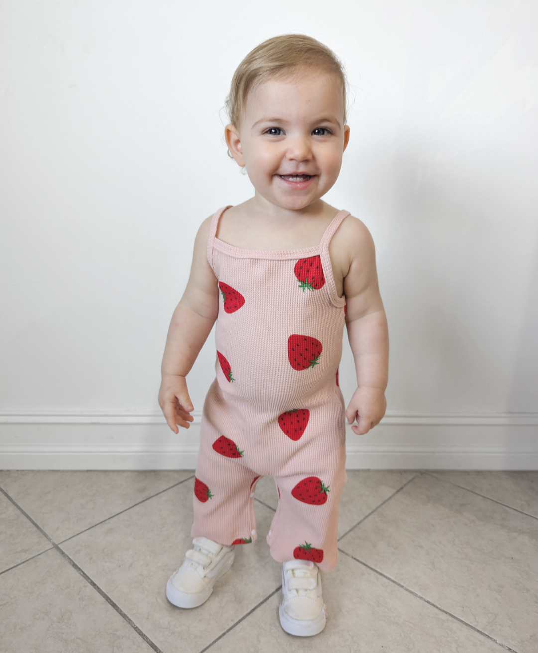 Strawberry Fields Waffle Knit Tank Jumpsuit