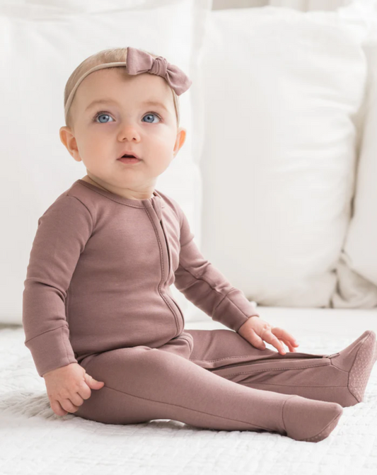 Mauve Organic Cotton Footie