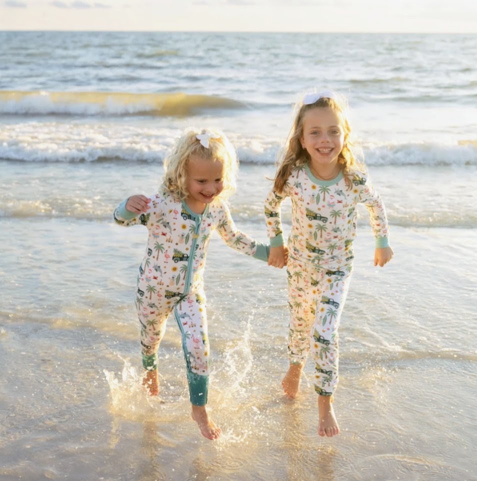 Coastal Christmas Bamboo Two Piece Kid's Pajama Set