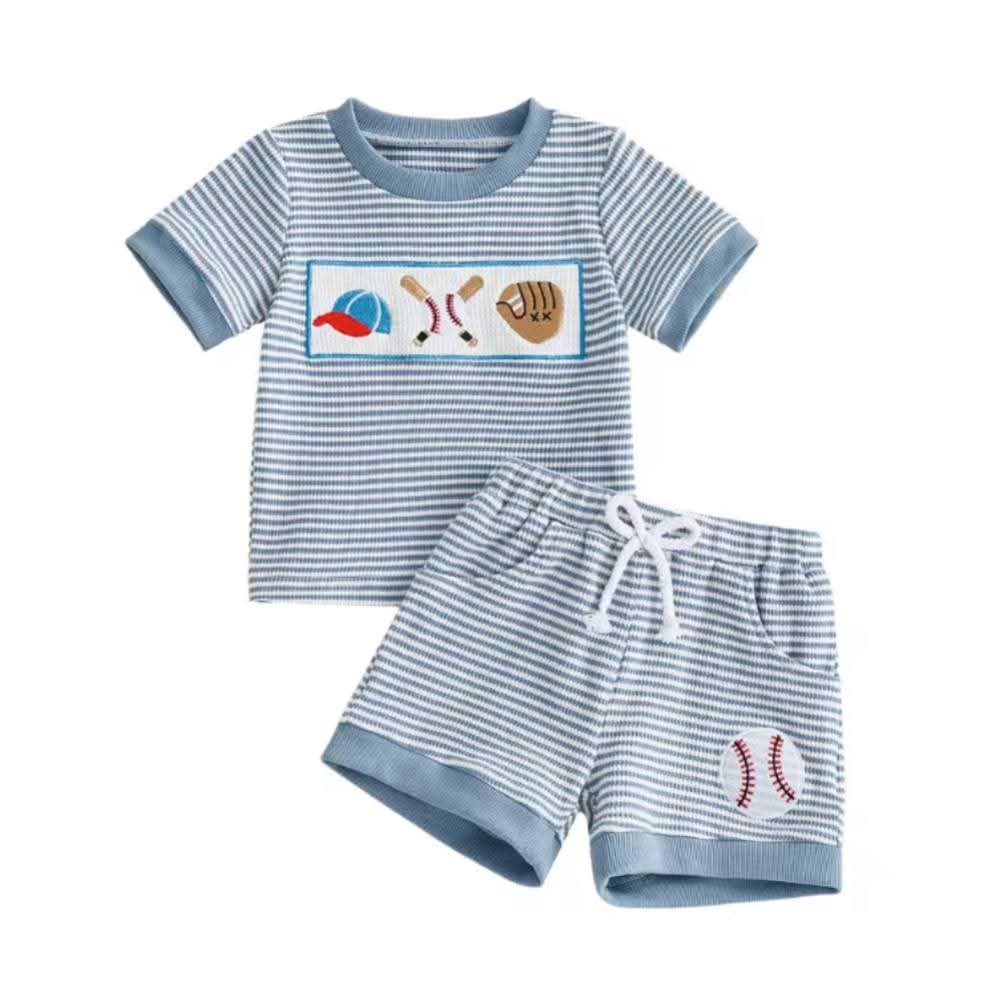 Striped Baseball Shorts Set - Baby & Toddler