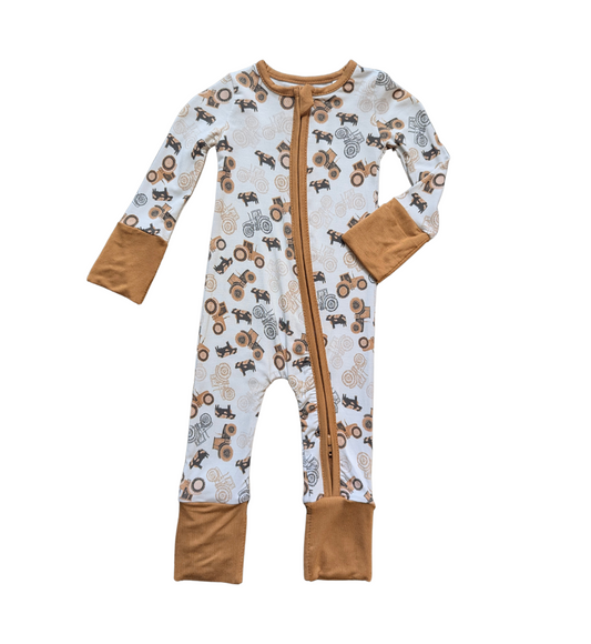 Farm Life Bamboo Zipper Romper