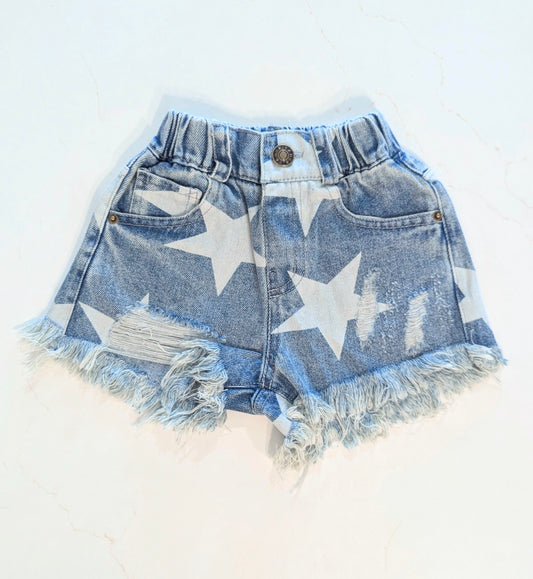 Star Denim Cutoff Shorts - Girls