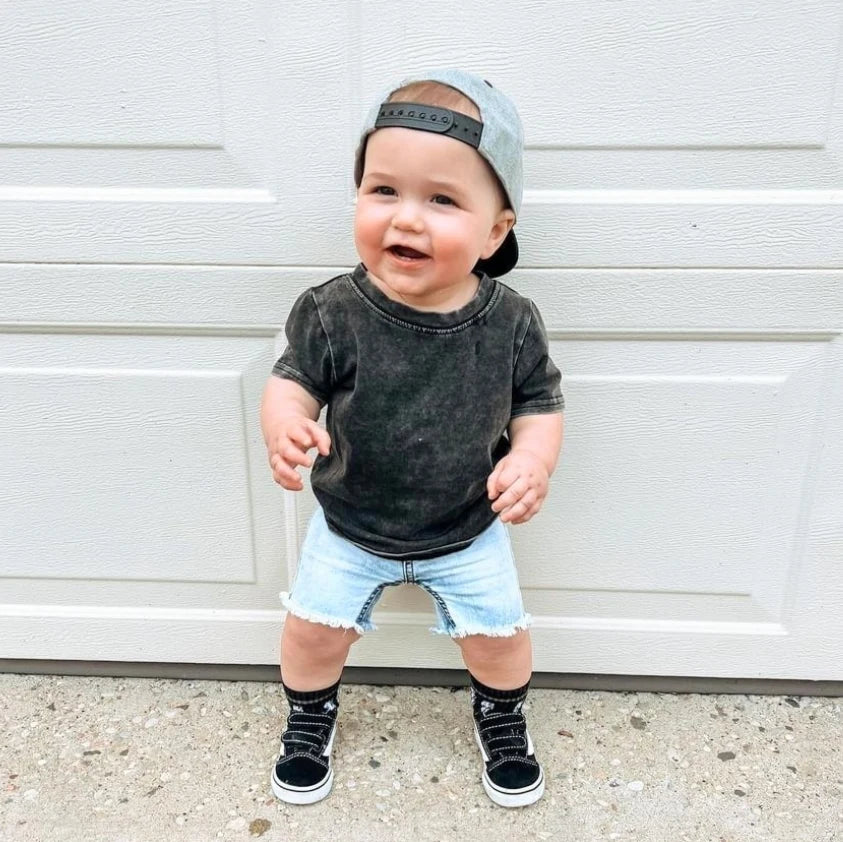 Ultra Light Wash Denim Shorts