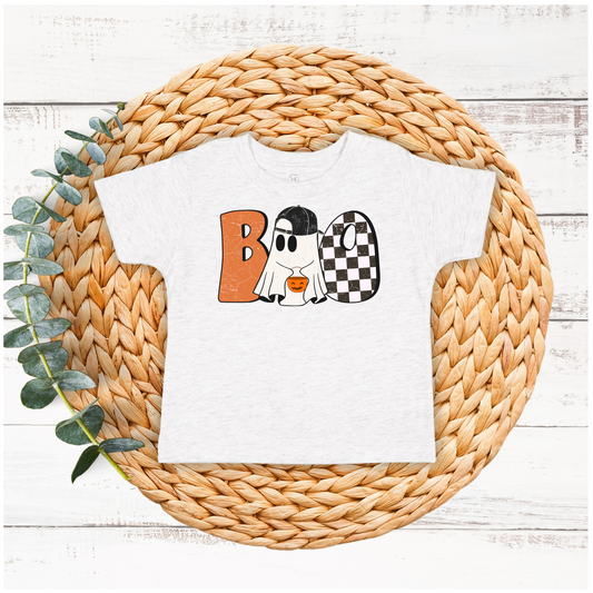 Boo Grey Halloween T-shirt for Kids