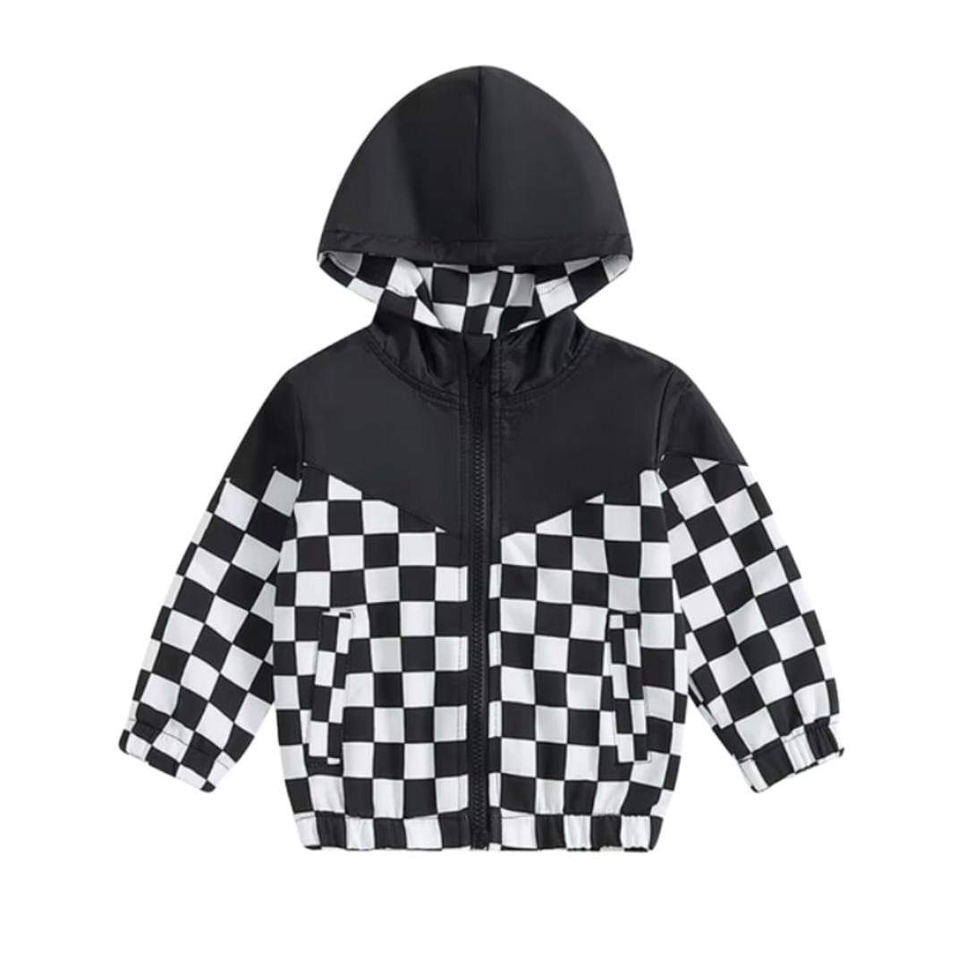 Checker Windbreaker Hooded Zipper Jacket Infant & Toddler