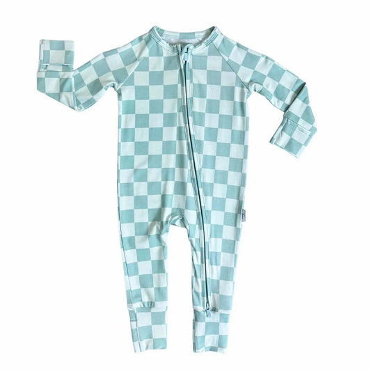 Minty Fresh Checks Bamboo Romper