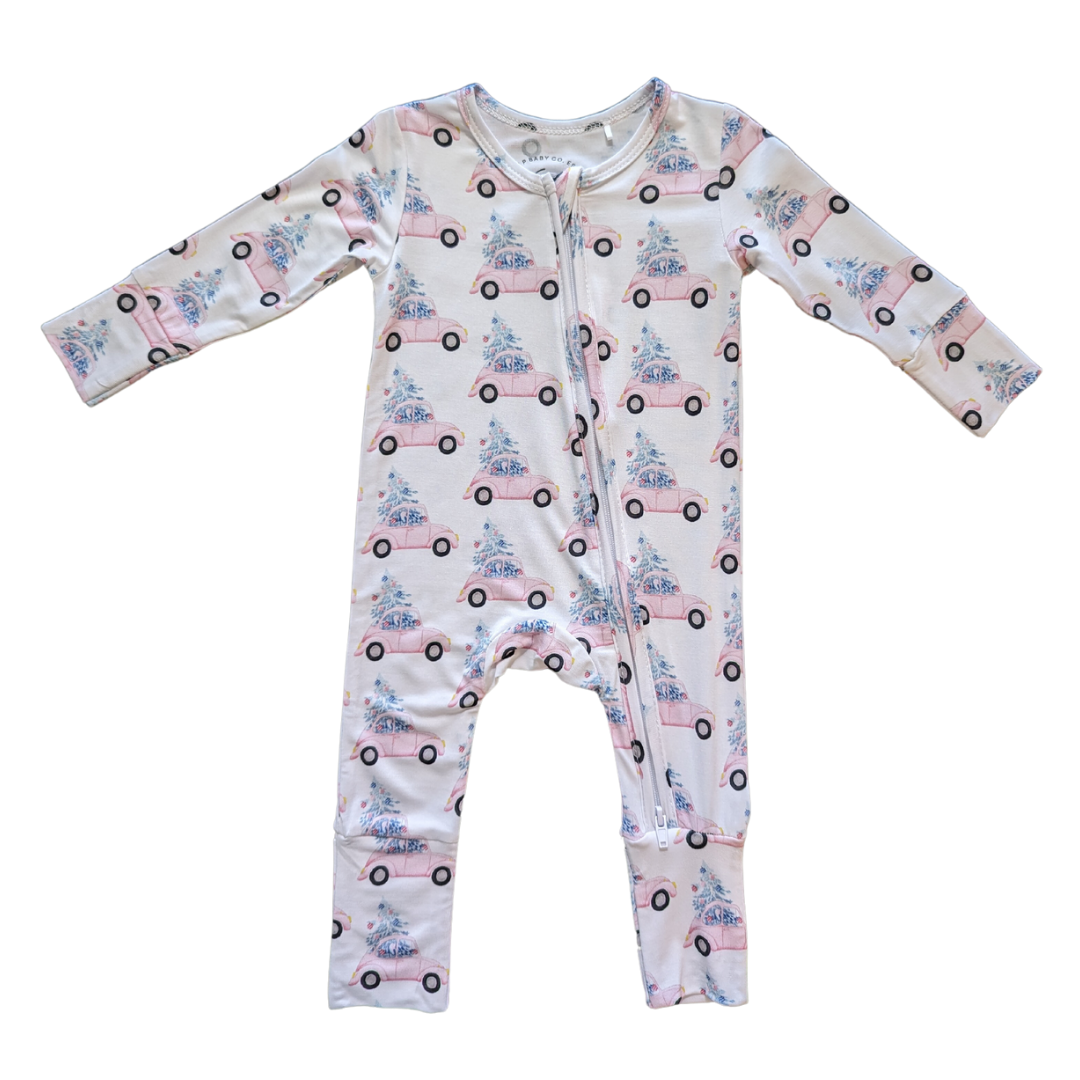 Pink Christmas Bamboo Romper