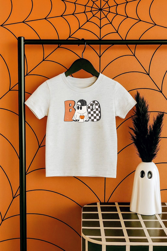 Boo Grey Halloween T-shirt for Kids