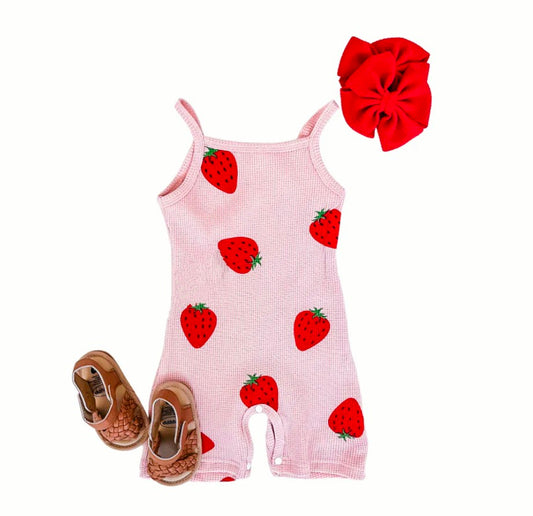 Strawberry Fields Waffle Knit Tank Jumpsuit