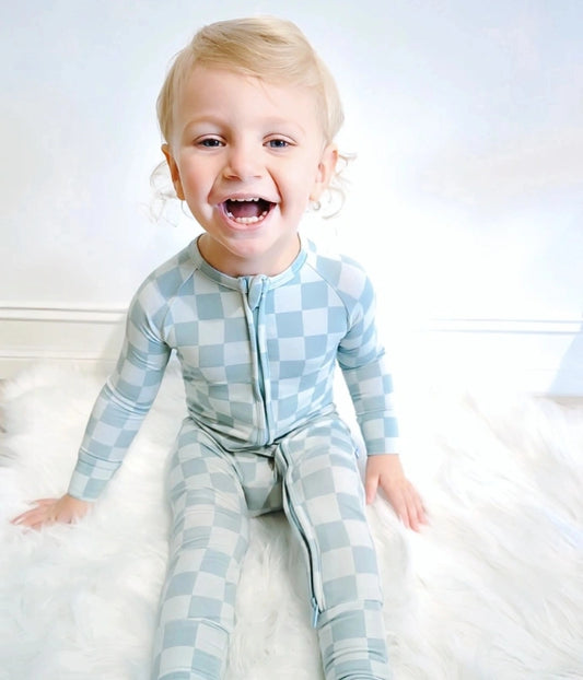 Minty Fresh Checks Bamboo Romper