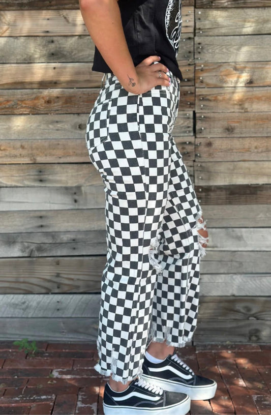 PREORDER Women's Checkered Jeans