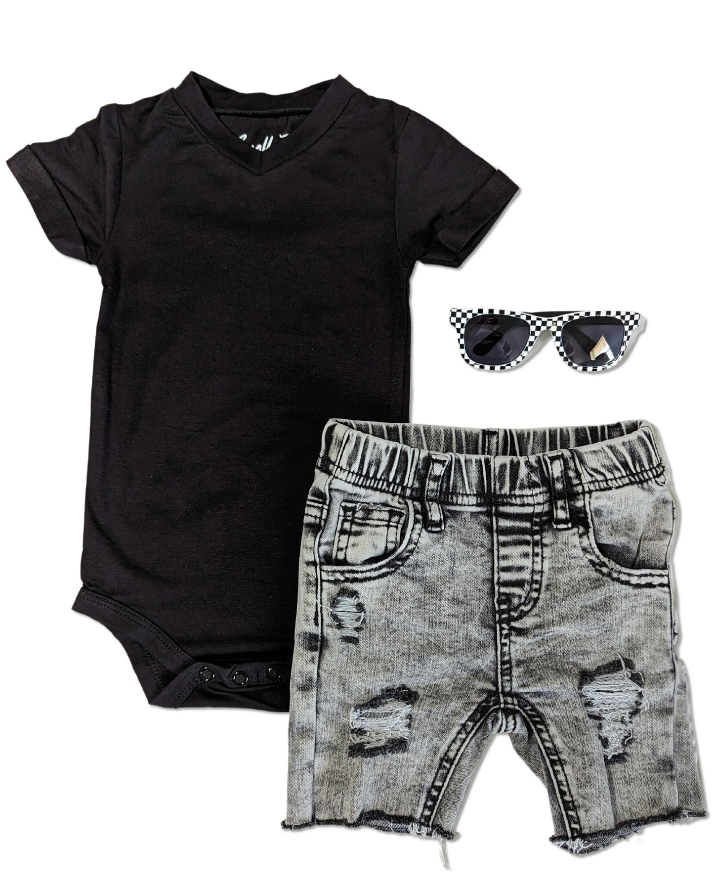 Distressed Acid Wash Shorts