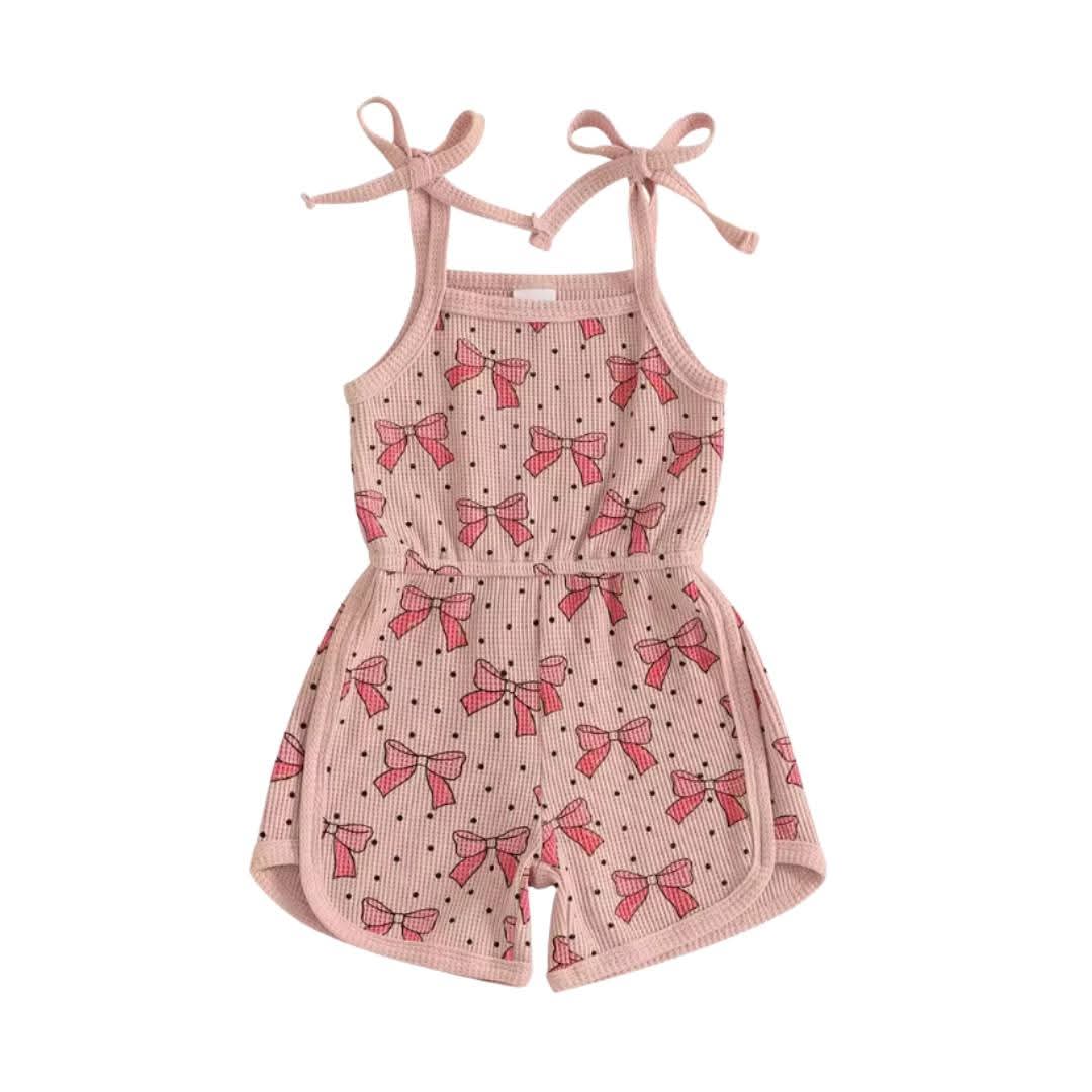 Polka Dot Bows Girl's Romper