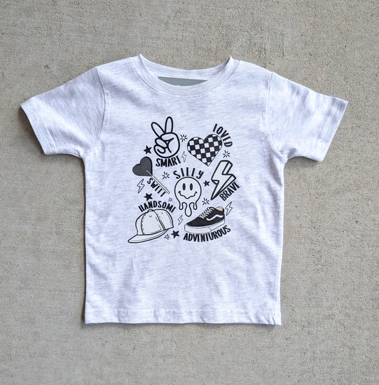 Boys Affirmations T-shirt - Ash Grey