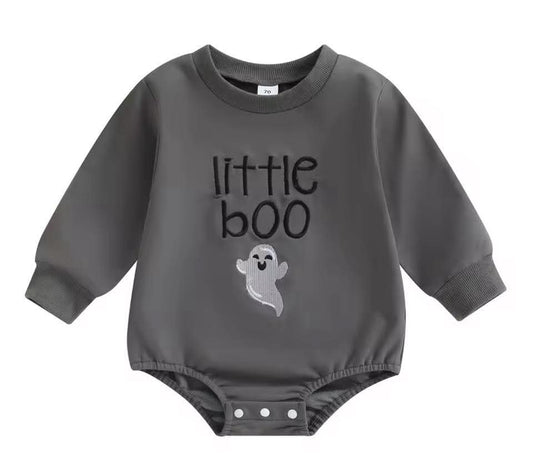 Little Boo Embroidered Baby Bubble Romper