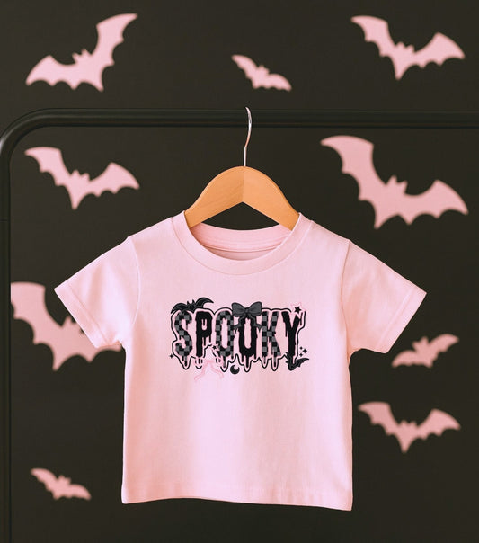 Pink Spooky Girl's Halloween T-shirt