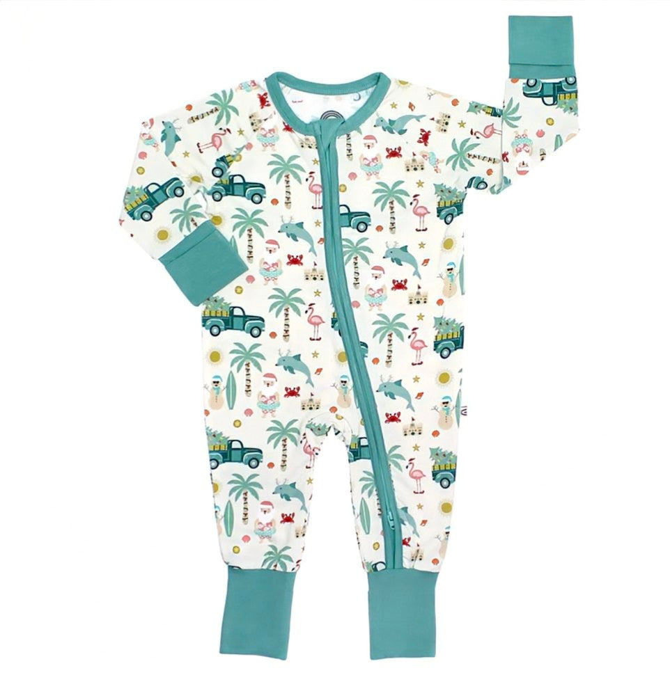 Coastal Christmas Bamboo Romper - Baby Pajama