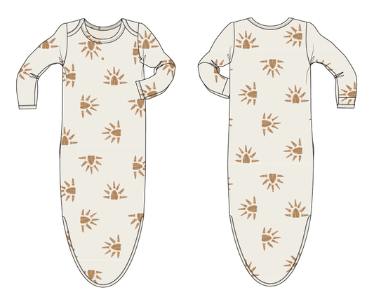 Sunshine Dreams Bamboo Knotted Gown with Hat