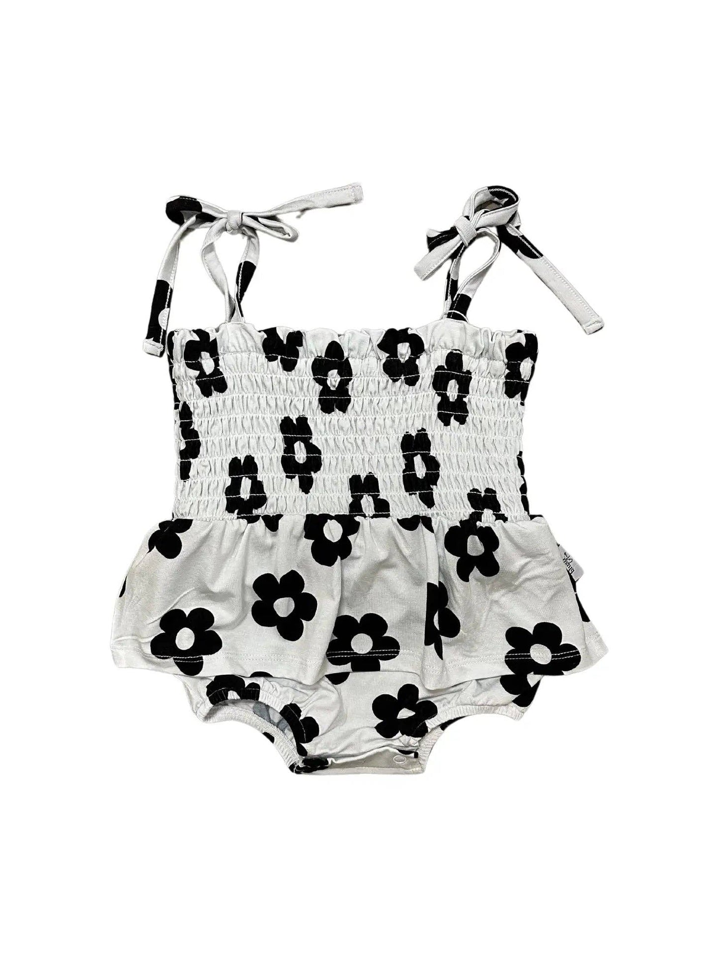 Flower Power Smocked Bamboo Romper