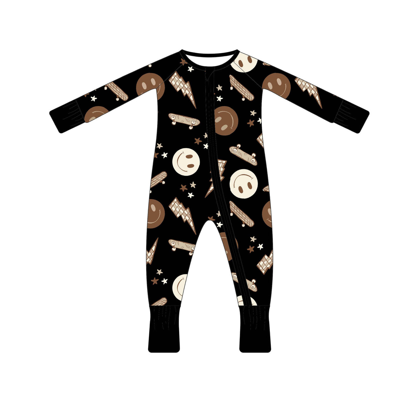 Midnight Skater Bamboo Romper Footie