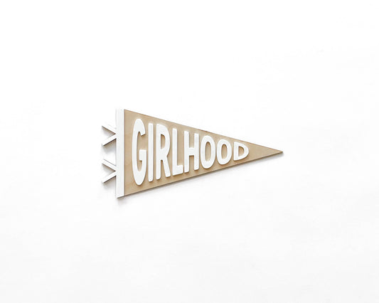 Girlhood Shelf Sign, Kids Nursery Room Decor, Baby Shelf Sign