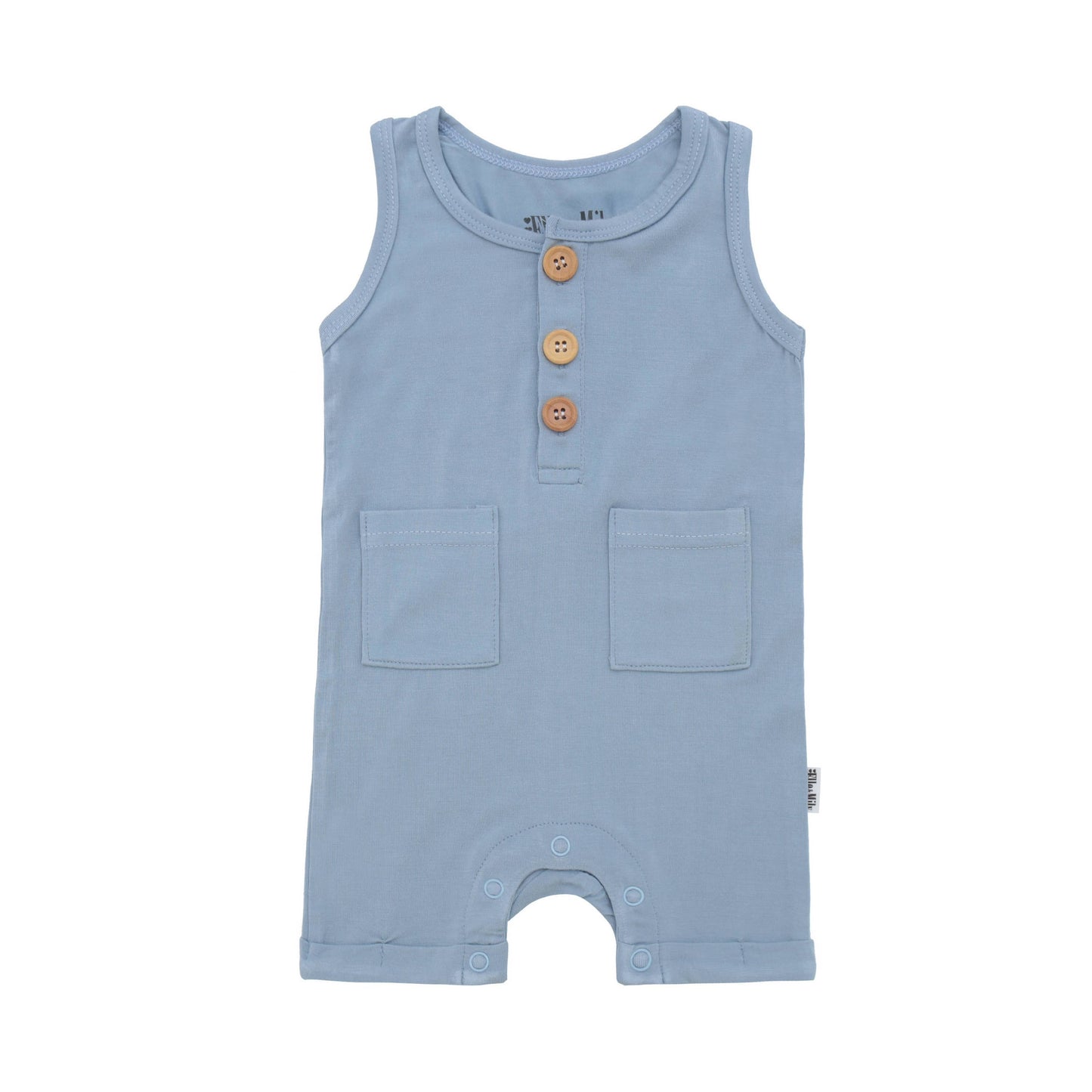 Blue Shortie Bamboo Romper