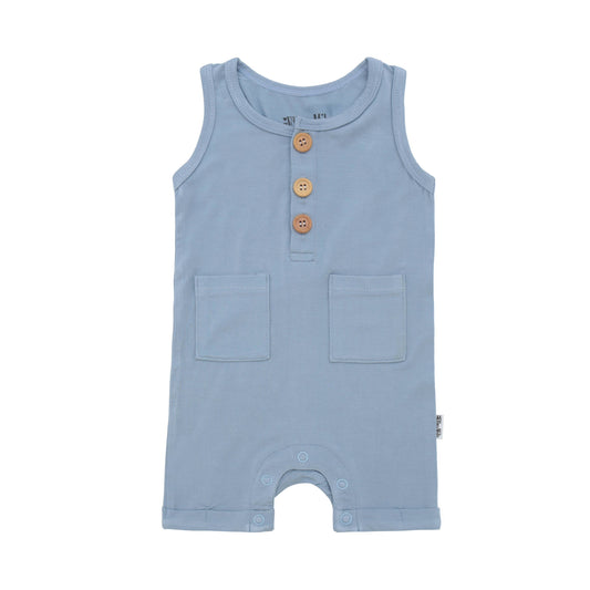 Blue Shortie Bamboo Romper