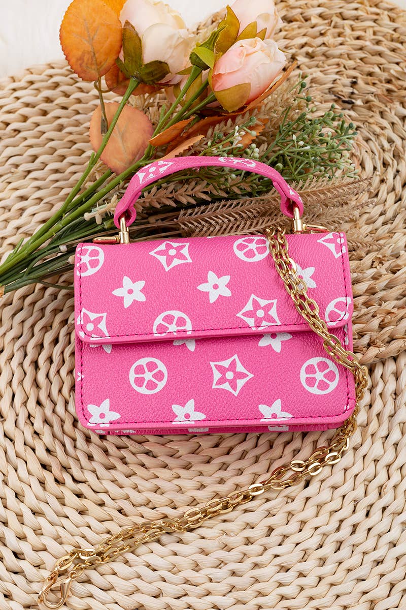 Pink Star Printed Mini Crossbody Girls Purse