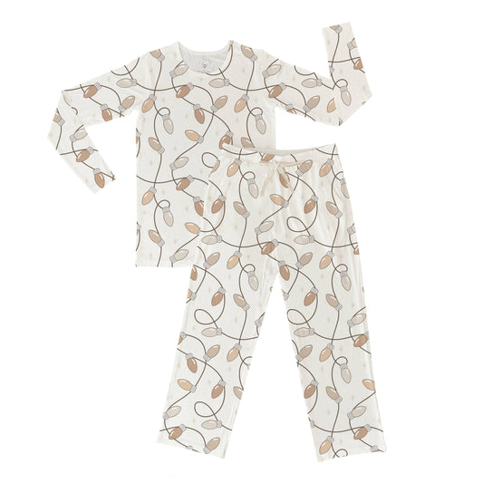 Mens Neutral Lights Bamboo Pajama Set