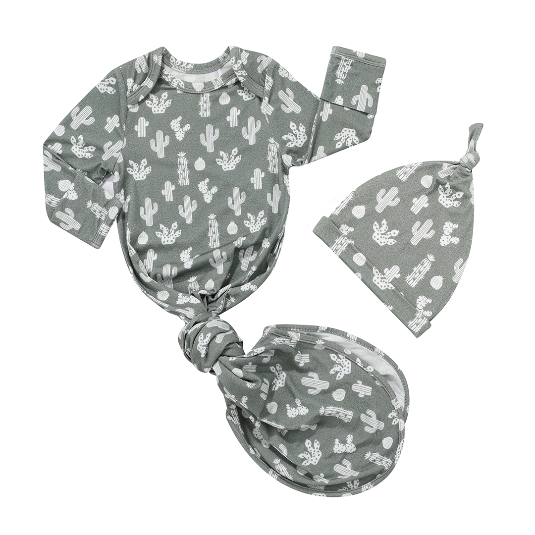 Stay Sharp Bamboo Newborn Gown and Hat Baby Gift Set