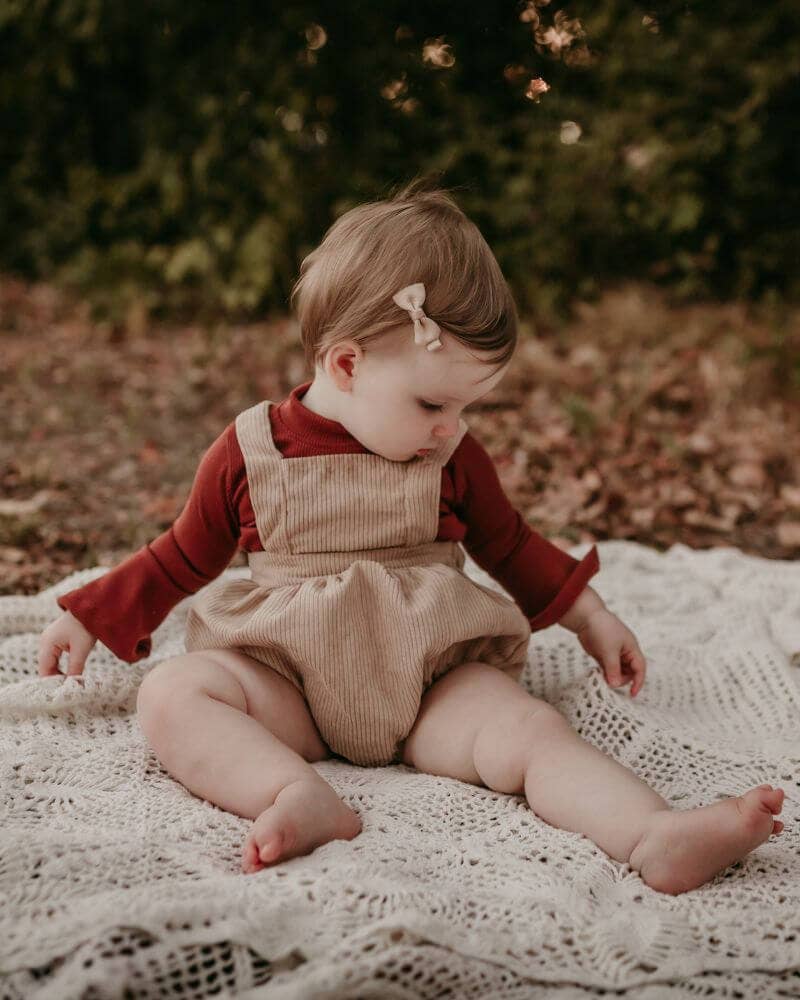 Rust Ribbed Bell Sleeve Top