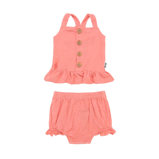 Coral Bamboo Peplum Set