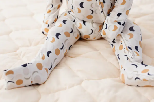 Ivory Moons Zip Romper Footie