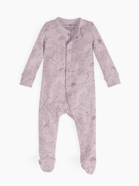 Lavender Floral Organic Cotton Footie